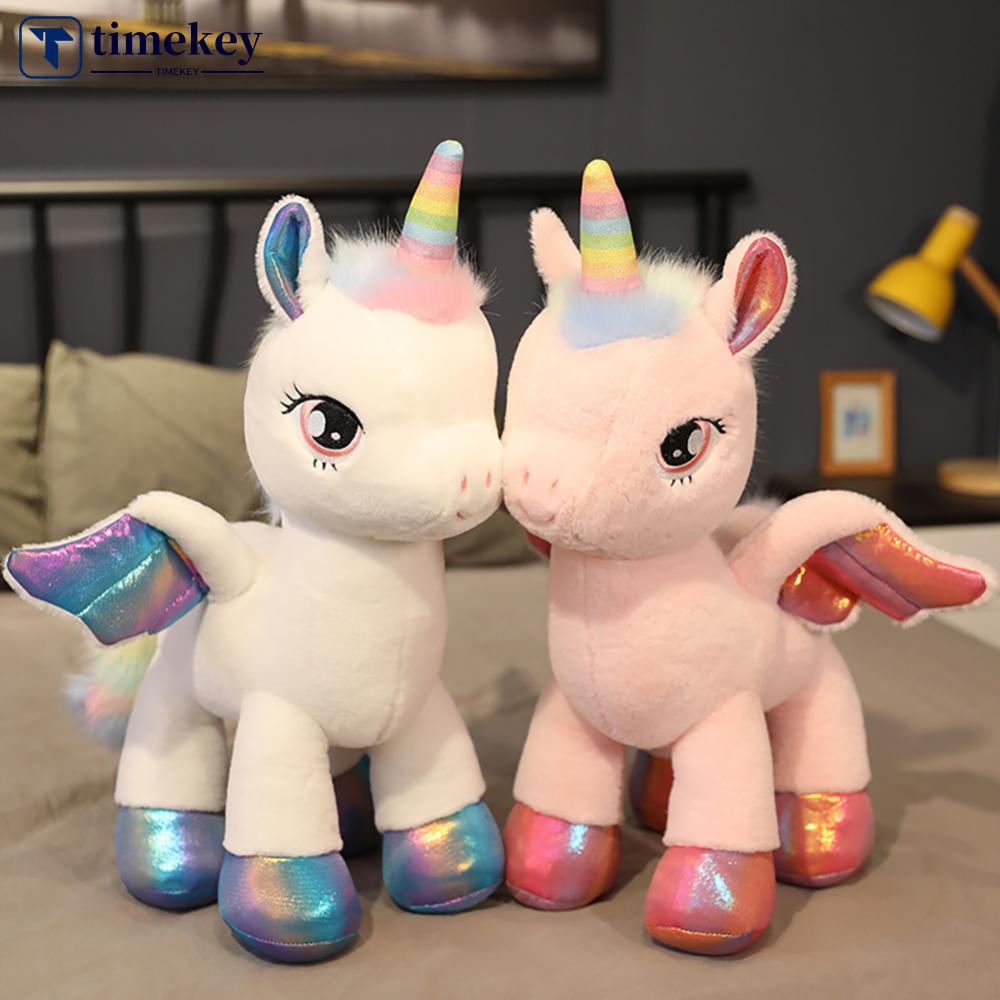 Timekey Mainan Boneka Unicorn 40cm Bahan Plush Lembut Untuk Hadiah Natalulang Tahun Anak Perempuan O4Z7