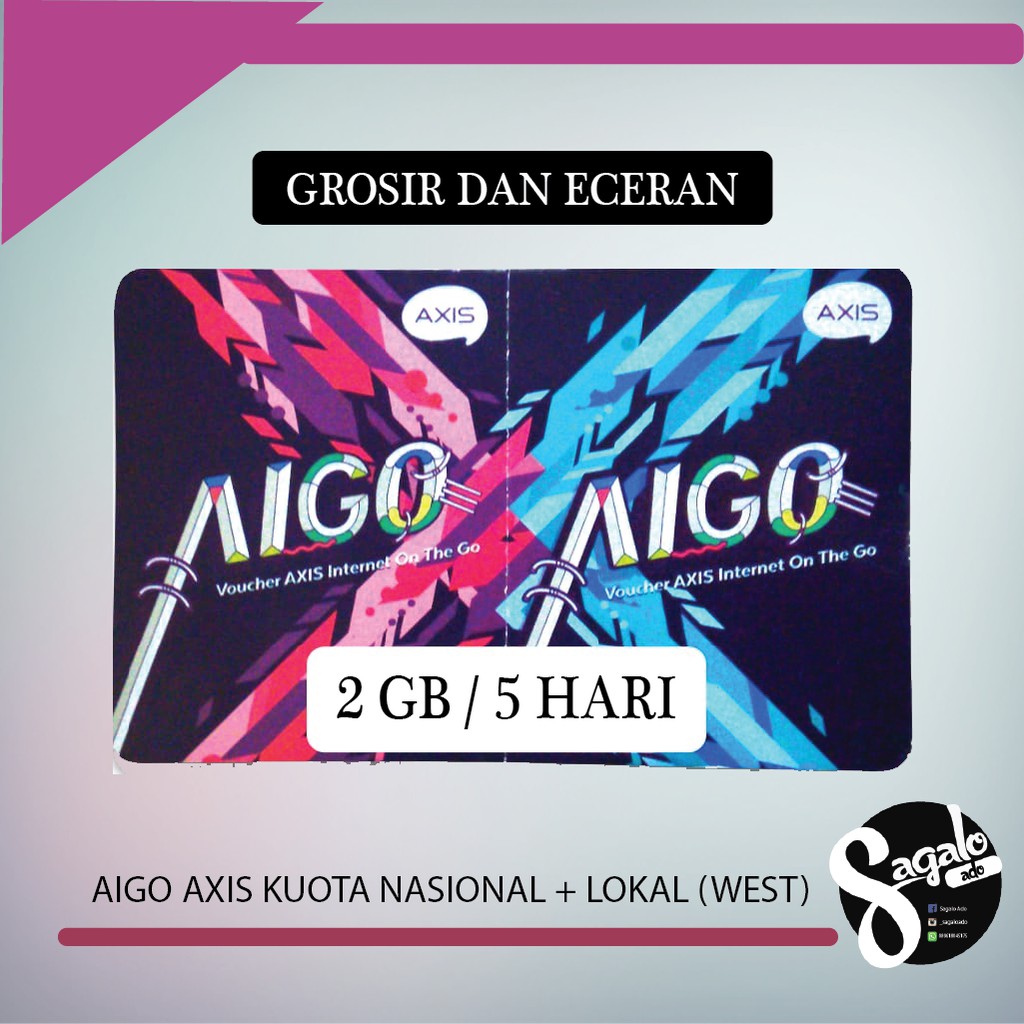 AIGO AXIS 2 GB / 5 HARI NASIONAL + LOKAL ( WEST )
