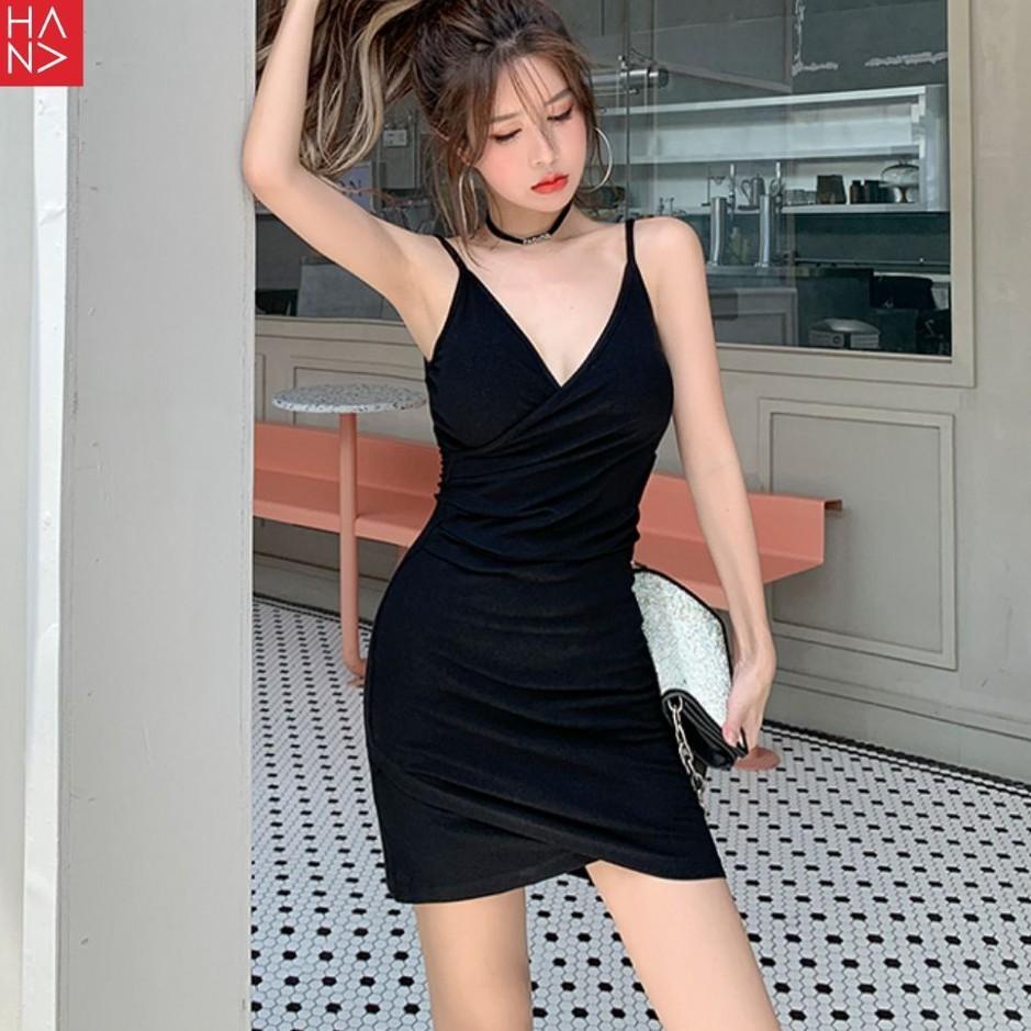HanaFashion - Evalia Mini Dress Hitam Pesta Wanita - TT016 ..