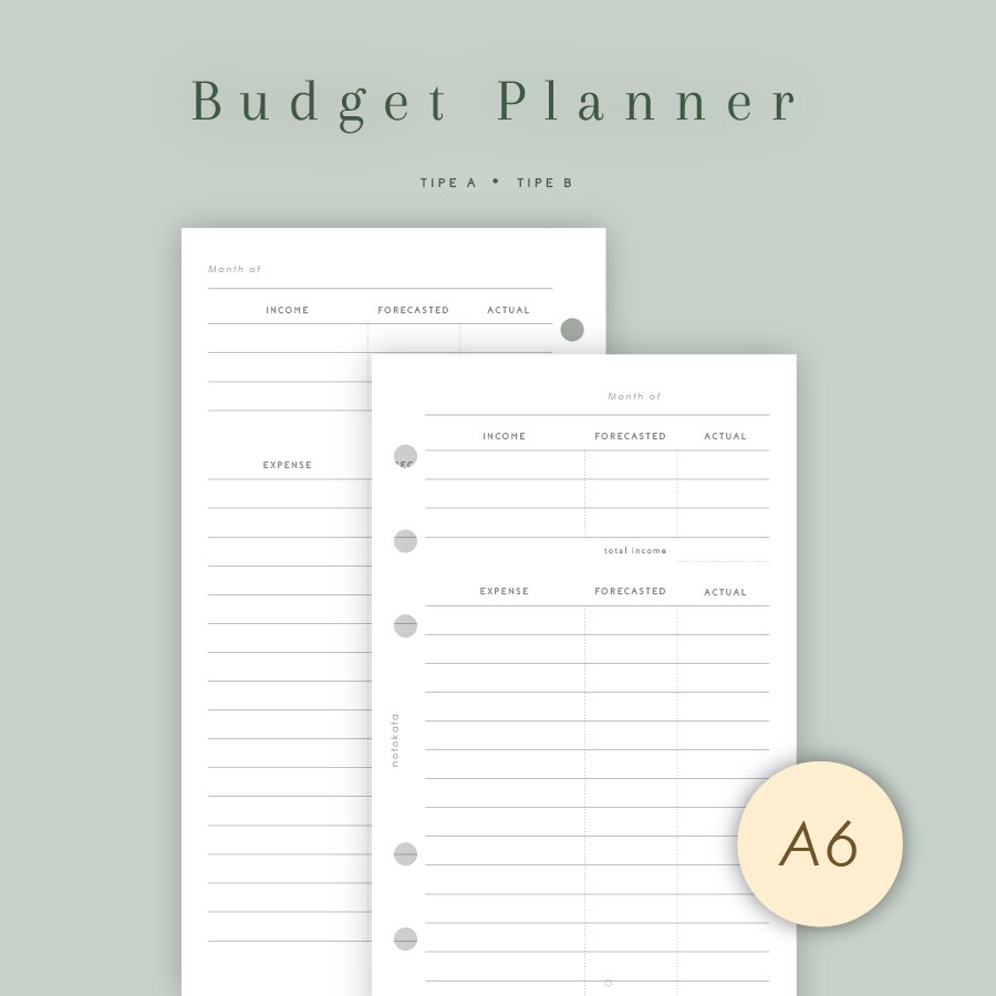 

A6 - Loose Leaf Budget Planner by Notokata - 3009
