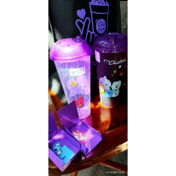 reusable cup chatime x bt21 bts magnet bt21 chatime