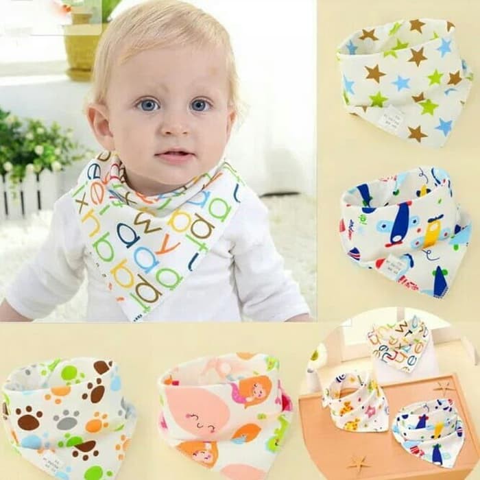 Slaber Bayi Segitiga / Slabber Bayi / Celemek Bayi Bib Makassar