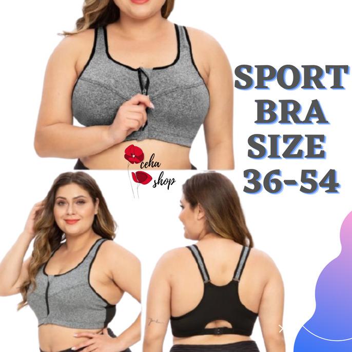Pakaian Olahraga Wanita Sport Bra Jumbo Bh Big Size Resleting Depan