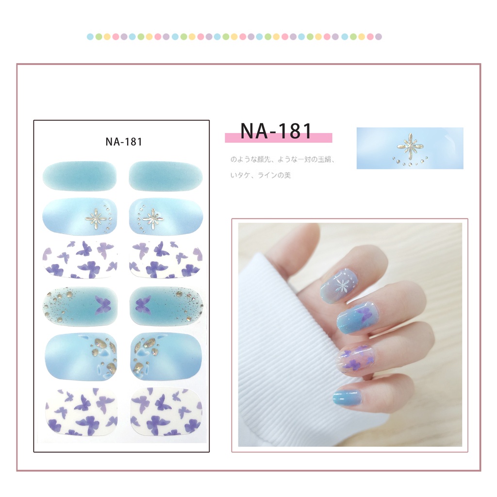 Na181-200 Lembar / Lembar Stiker Kuku Palsu 3d Bronzing Untuk Nail Art Diy