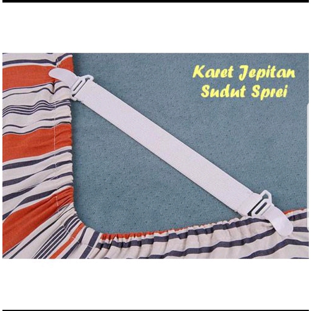 Pengait Sprei Karet Jepitan Sudut Sprei Kasur Sheet Gripper Isi 4pcs