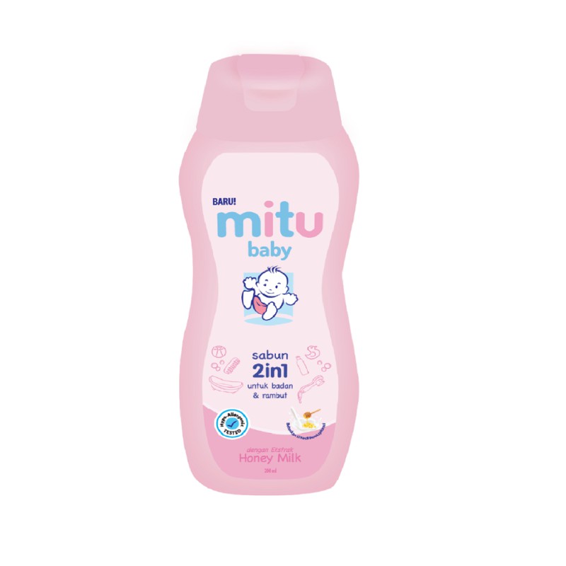 Mitu sabun 2in1/milk bath botol 200ml