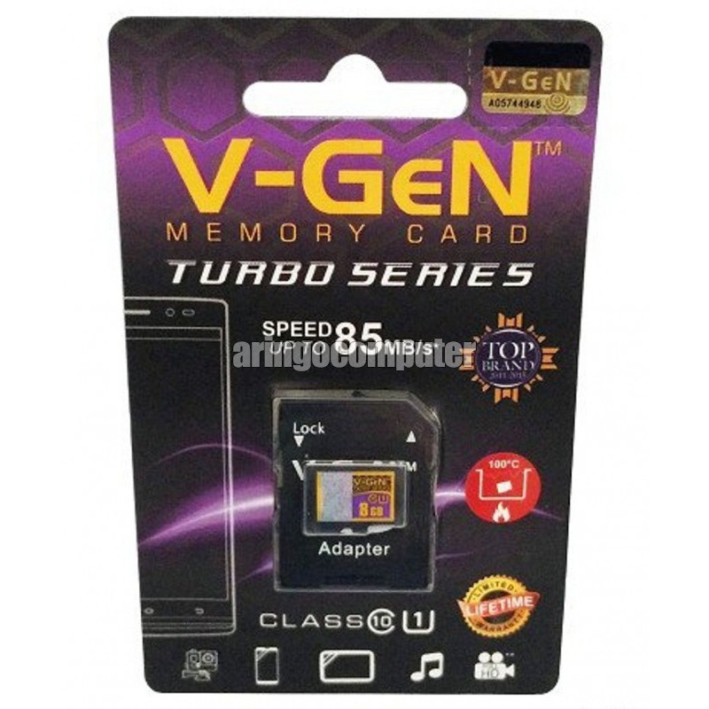 Flashdisk V-Gen MicroSD 8GB Class10 Turbo 100mbps