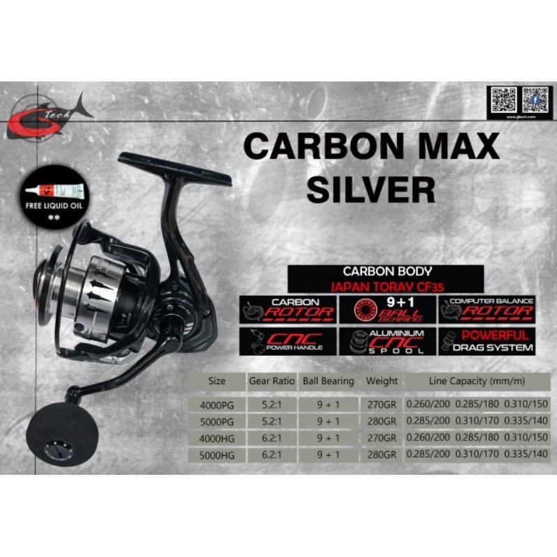 REEL G-TECH CARBON MAX SILVER HG