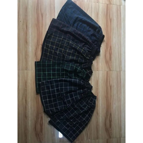 CELANA BOXER TARTAN UNISEX/BOXER MOTIF KOTAK-KOTAK