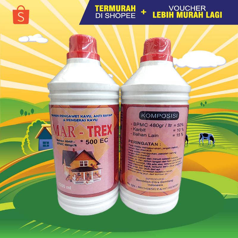 MARTREX - Obat Anti Rayap Obat Pengeras Kayu Pengawet Kayu Racun Rayap Obat Pembasmi Rayap 1 LITER