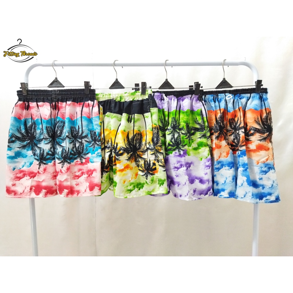 Celana Pantai Hawai Remaja Dewasa Tie Dye / Celana Kolor Motif / Celana Pendek Boxer Harian Unisex / Celana Bali