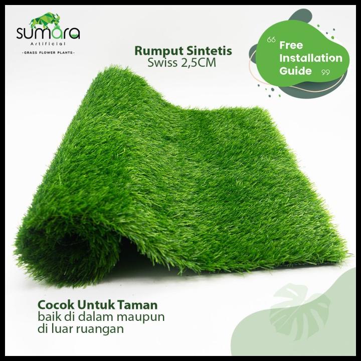 karpet rumput sintetis  palsu  plastik swiss 2 5 cm 1x1 m harga murah