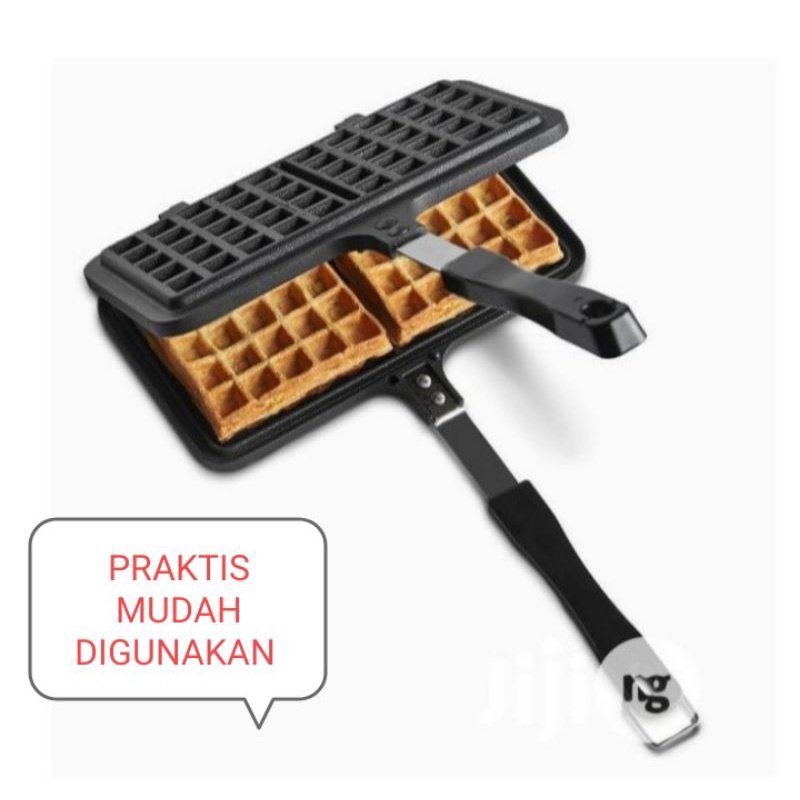 Cetakan Waffle Anti Lengket Teflon Kue Wafle Ori Maker Teplon Wafel Non Stik Belgian Pembuat Waffles Double Persegi Murah Kuat Tahan Panas Mudah Di Cuci Terbaru DIY