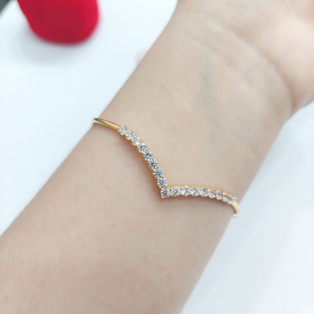gelang bangle aurel emas asli kadar 70% cantik simple