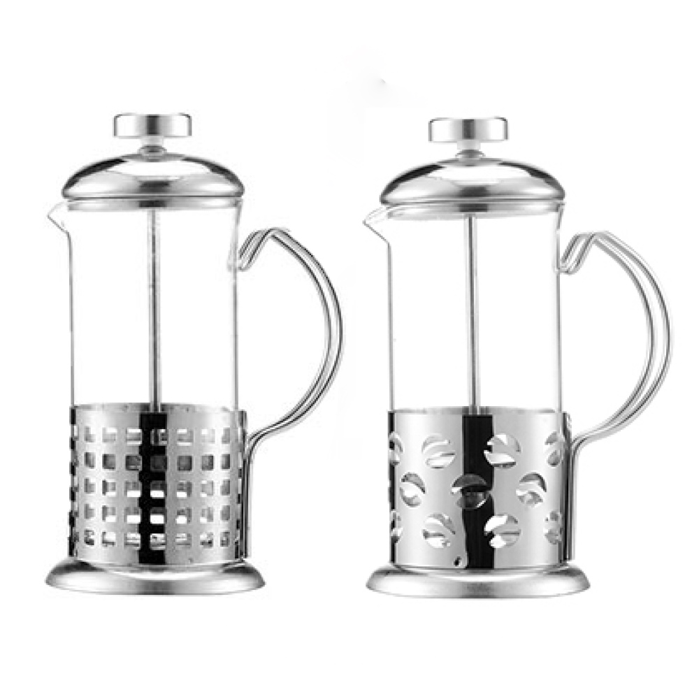 French Press Manual Coffee Maker Pot Pattern 600ml - KG72I - Silver