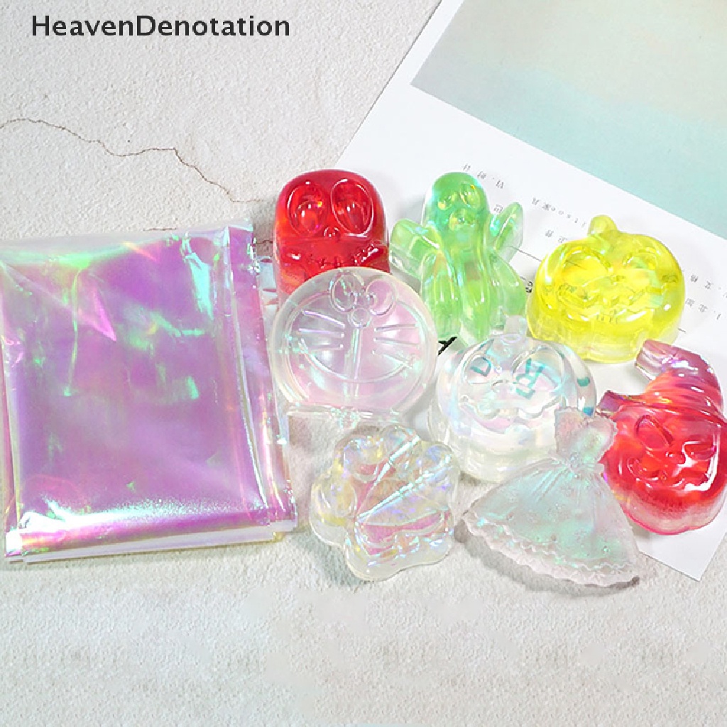 [HeavenDenotation]  Laser Iridescent Clear Film AB Effect Paper DIY Epoxy Resin Jewelry Fillings