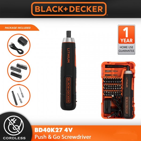 Jual Black+Decker Obeng Elektrik Push & Go Screwdriver Cordless 4v ...