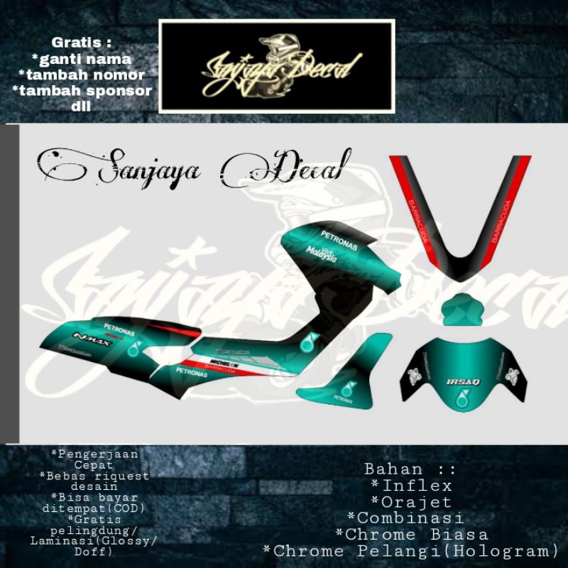 STIKER DECAL NMAX OLD 2018-2020 FULLBODY Decal new N-max Petronas BISA COSTUME DESAIN/STIKER NMAX KE