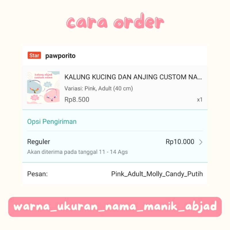 KALUNG CUSTOM NAMA DENGAN LONCENG SEDANG