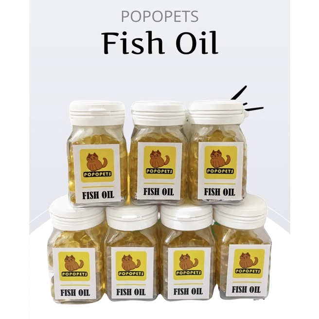 MINYAK IKAN POPOPETS MULTIVAMIN KUCING ANJING KELINCI 100 Capsules