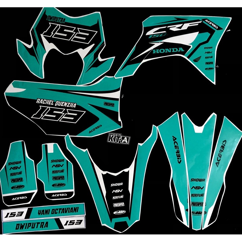 Decal Stiker Honda CRF150L Full Body Hijau Tosca