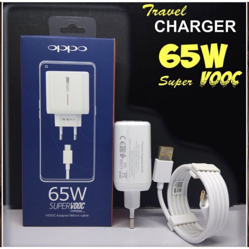 [NEW] Charger Oppo 65W Super Vooc Original 100% Tipe C Fast Charging