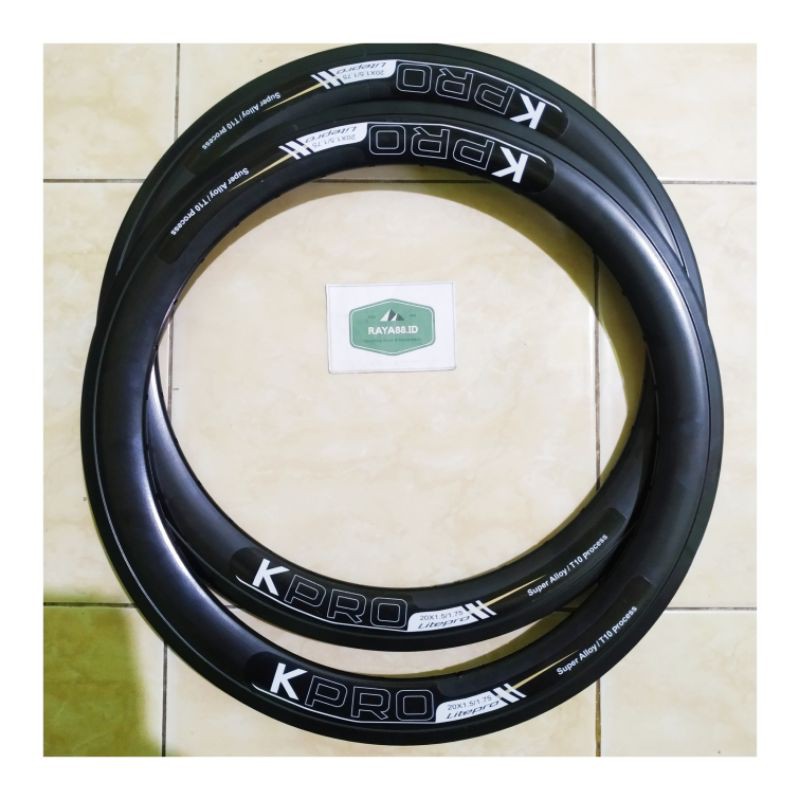 RAYA88 SEPASANG RIMS RIM VELG 20 406 LITEPRO KPRO AERO 4CM 28H 32H MINION LIPAT MINITREK