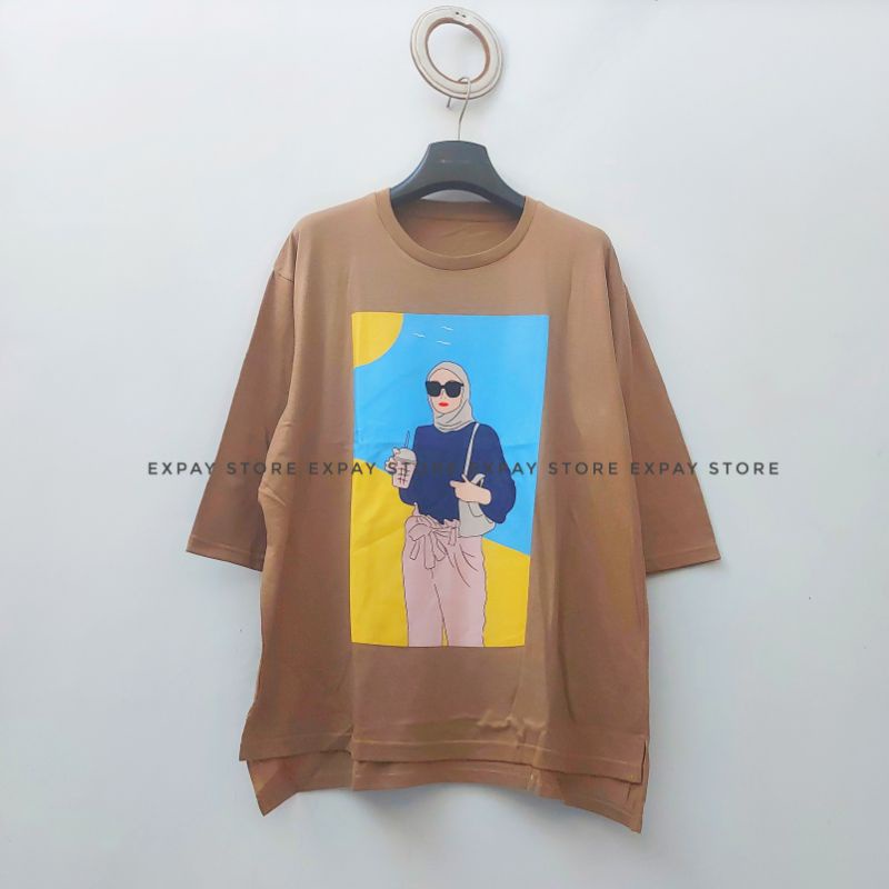 Kaos Siku Tumbir 7/8 Oversize Cottun Combet Panjang belakang