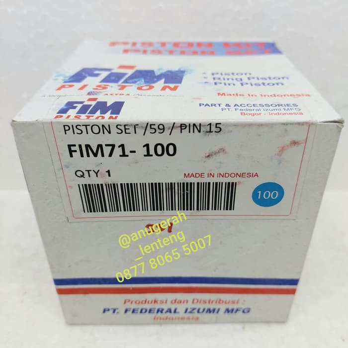 Piston Kit / Seher FIM 71 OS 100 1.00 (59) Yamaha Byson Karburator