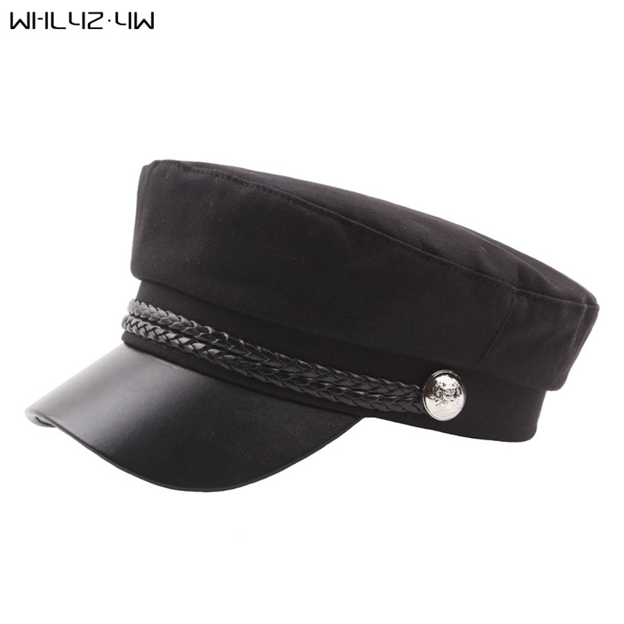 ladies black baker boy hat