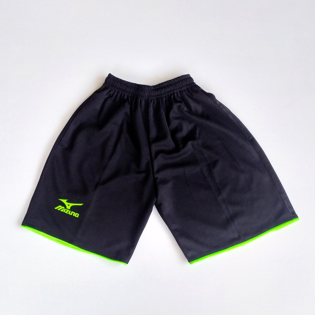 (1kg= 8pcs) Celana pendek olahraga/celana kolor/celana pendek pria/celana futsal/celana volly-Hitam polos