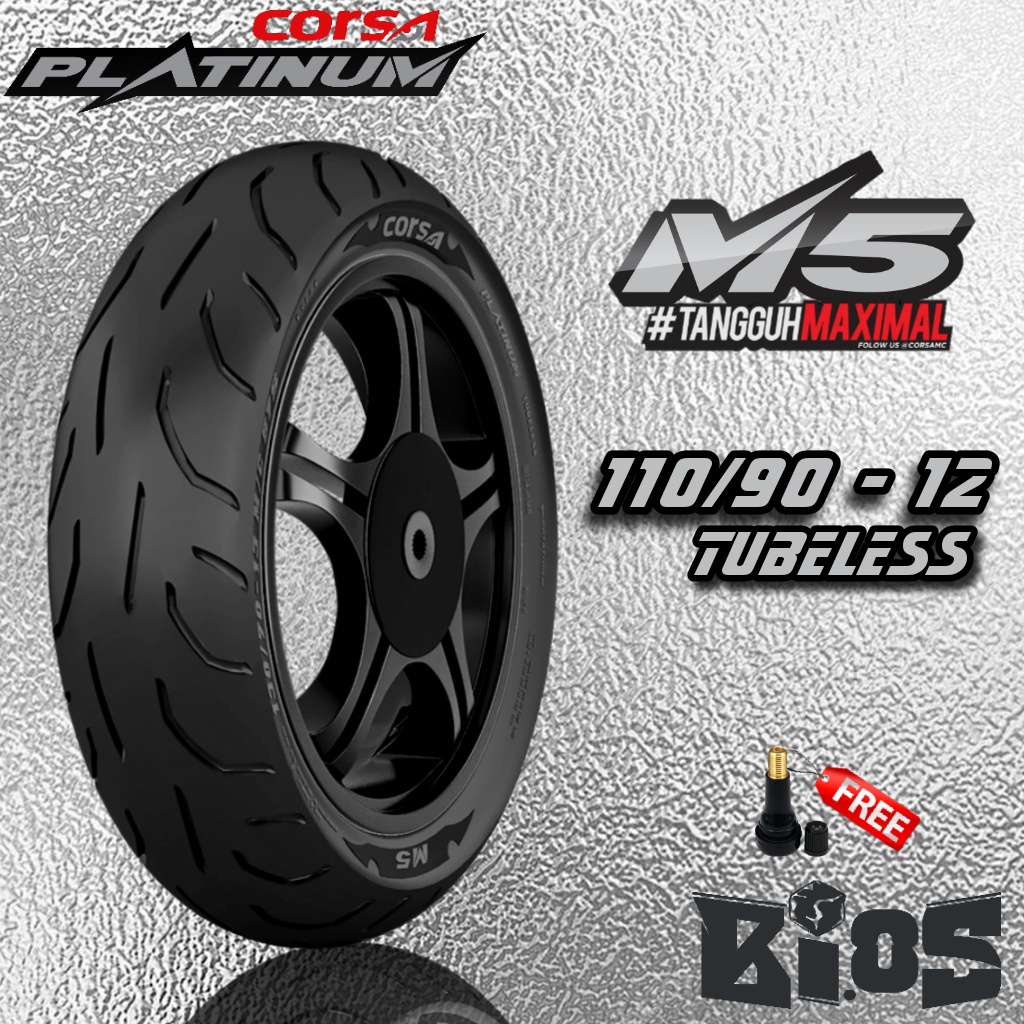 BAN CORSA PLATINUM M5 110/90-12 TUBLESS BAN SCOOPY FREEGO RING 12