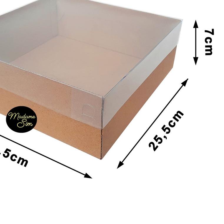 

✵ BOX MIKA - DUS KUE - KOTAK - KARDUS 25 x 25 x 7 CM (ISI : 10 PCS) ✥