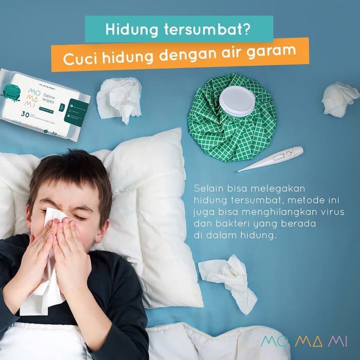 MoMaMi Saline Wipes Tisu Khusus Lendir Ingus karena Pilek