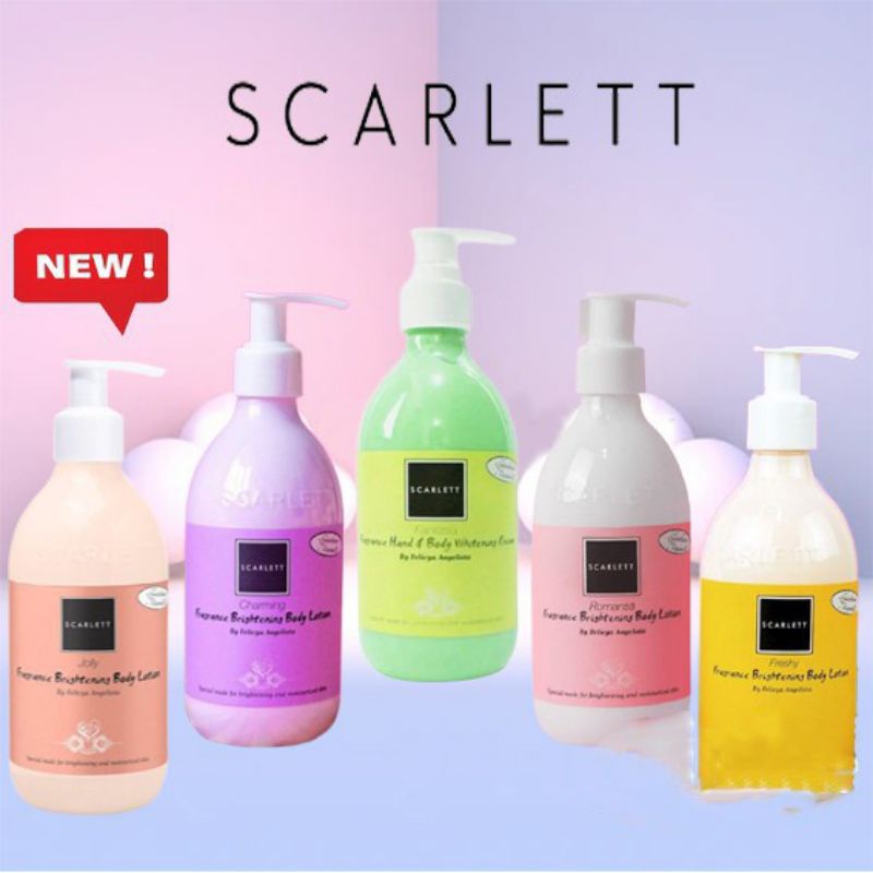 SCARLETT SERIES Shower Scrub/ Body Scrub/ Body Lotion/ Hair Treatment/ Face Care Brightening &amp; Acne