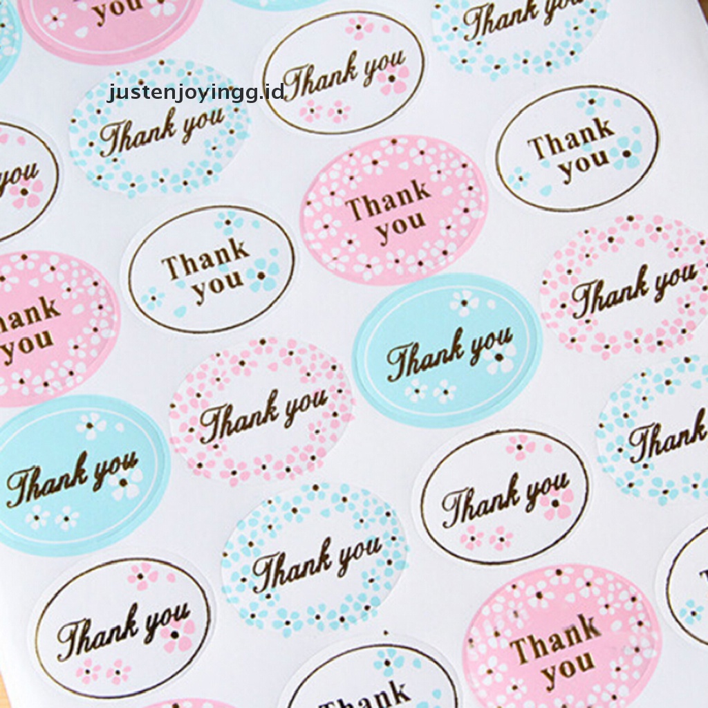 24pcs Stiker Label Bentuk Oval Desain THANK YOU Untuk Pesta Pernikahan