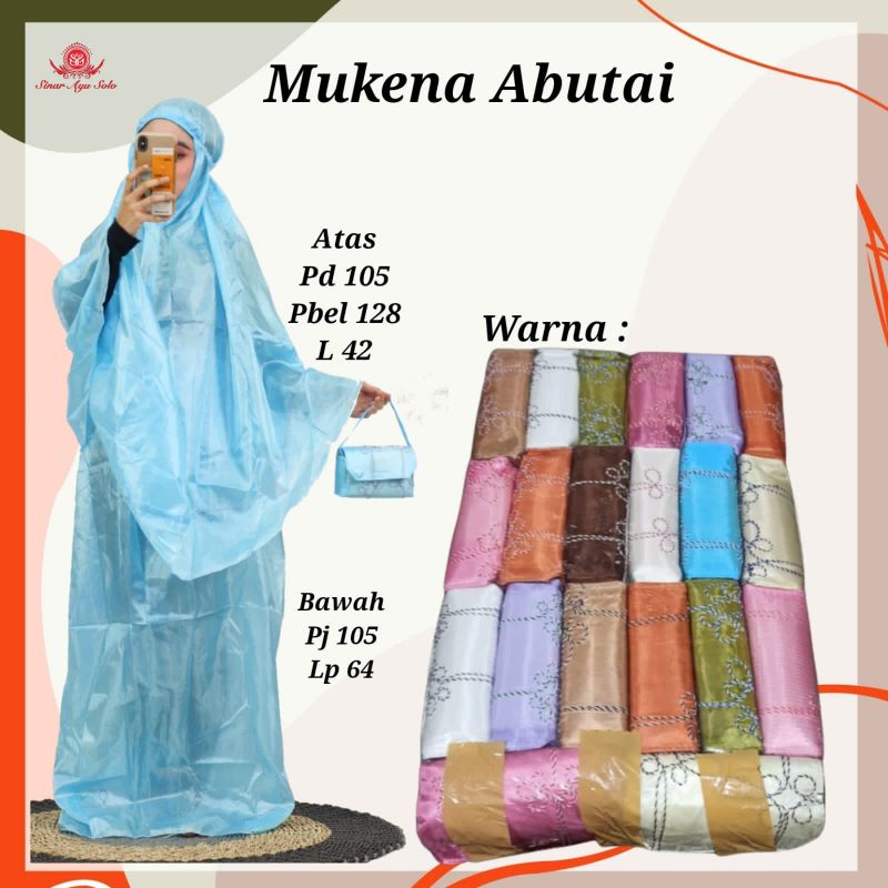 Mukena Remaja Hingga Dewasa Murah Abutai Traveling Parasut Polos | Telekung Travel Parasut Abutay | 