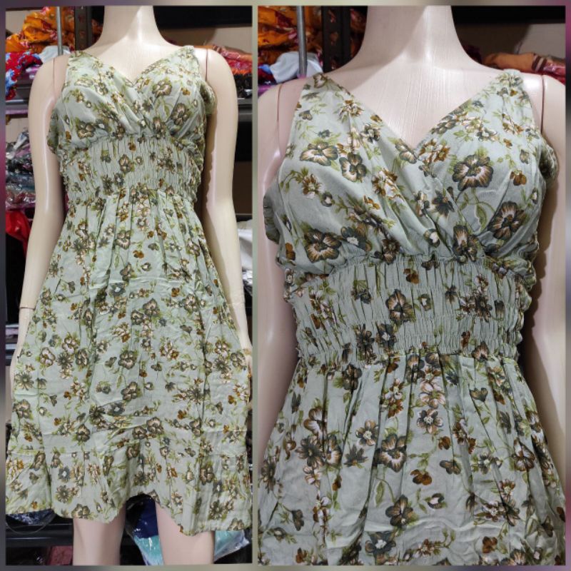 daster bali moza tali pendek ruffle LD 110-6