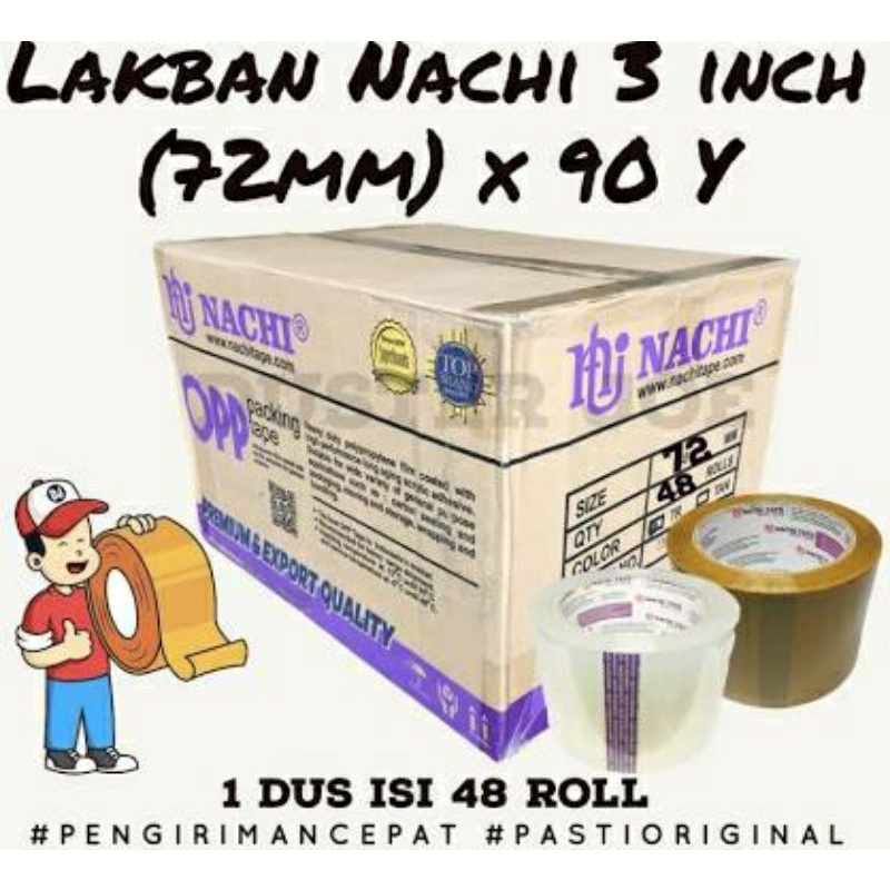 

LAKBAN BENING NACHI 3INCH 72MM BENING TEBAL NACHI OPP TAPE TRANSPARANT