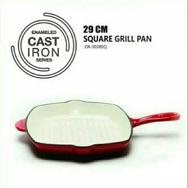 Oxone OX-3028SQ Enameled Cast Iron Series
Square Grill Pan