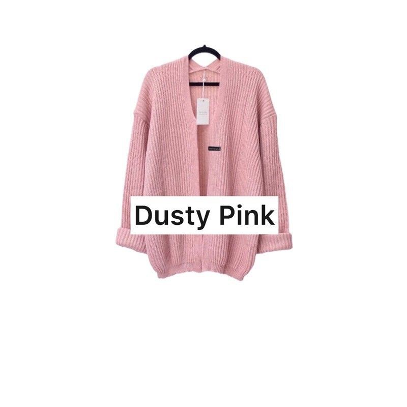 LOOCY Cardy / Cardigan Oversize / Cardigan Wanita-Dusty Pink