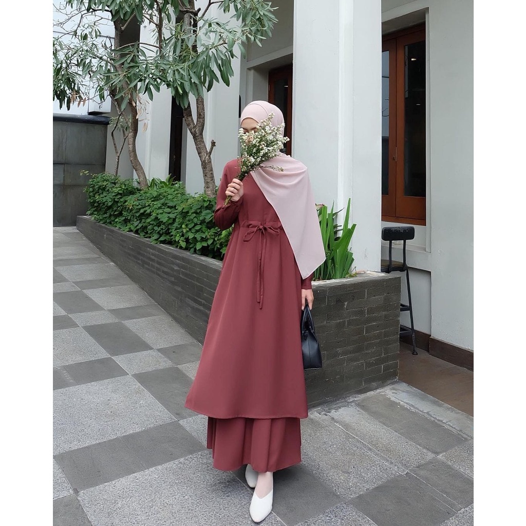 Gamis Polos Zalina Grey ukuran Jumbo-Gamis Polos termurah terbaru ukuran jumbo M L XL XXL 3XL 4XL