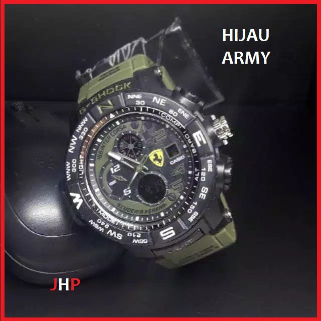 *JHP* JAM TANGAN PRIA JAM TANGAN COWOK CASIO G-SHOCK KEREN LOGO FERRARI RUBBER KUALITAS SUPER