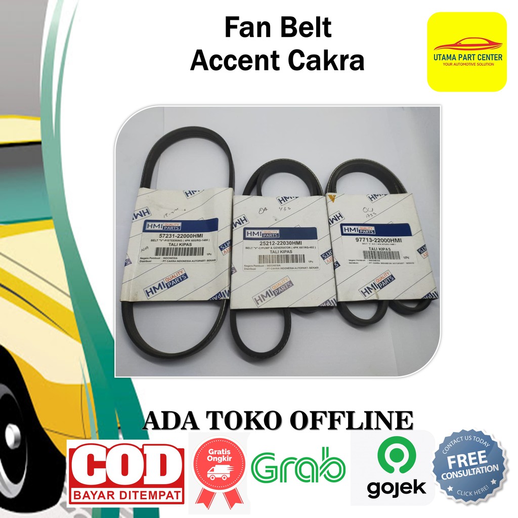 FAN BELT ACCENT CAKRA VAN BELT TALI KIPAS HYUNDAI ACCENT CAKRA ASLI HYUNDAI