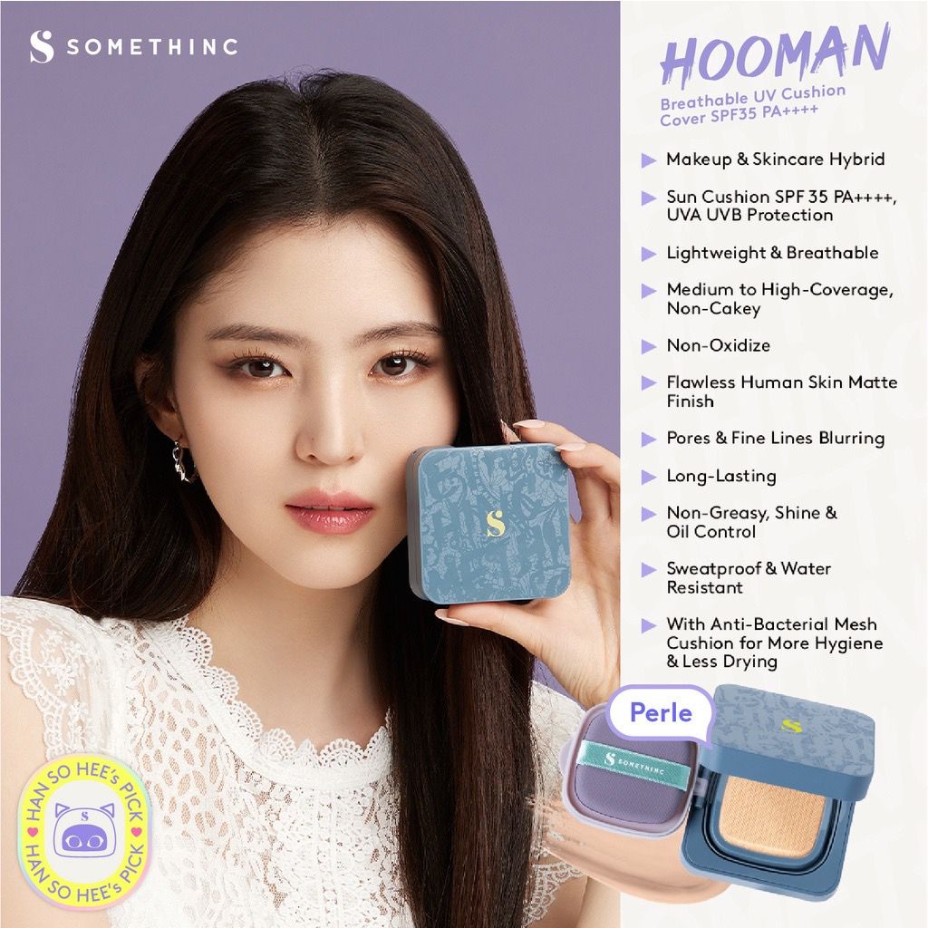 BPOM SOMETHINC HOOMAN Breathable UV Cushion Cover SPF 35 PA++++ - Cushion Matte Finish Tidak Menyumbat Pori-Pori