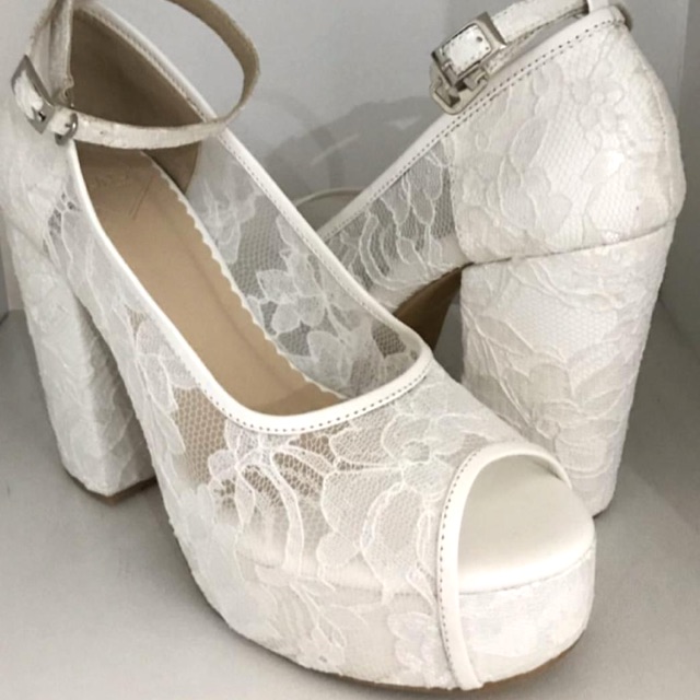 Sepatu Wedding White Lace Wedding Shoes Shopee Indonesia