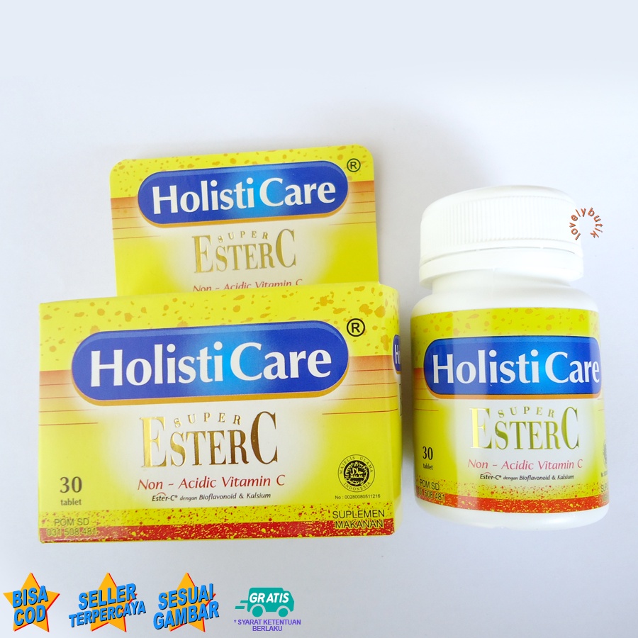 Vitamin C suplemen Daya Tahan Tubuh Dewasa Holisti Care Super 3Ster C Non Acidic Vitamin C Isi 30 Tablet Lovelybutik