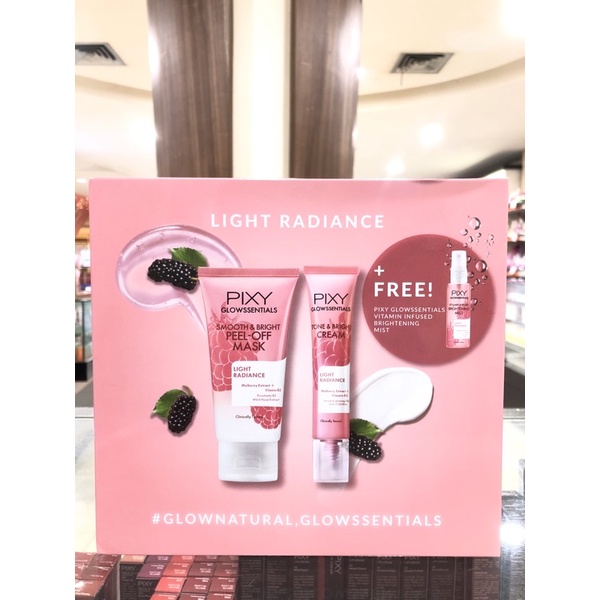 FREE PIXY GLOWSSENTIALS BRIGHTENING FACE MIST // PAKET HEMAT PIXY GLOWSSENTIALS PEEL OFF MASK & PIXY