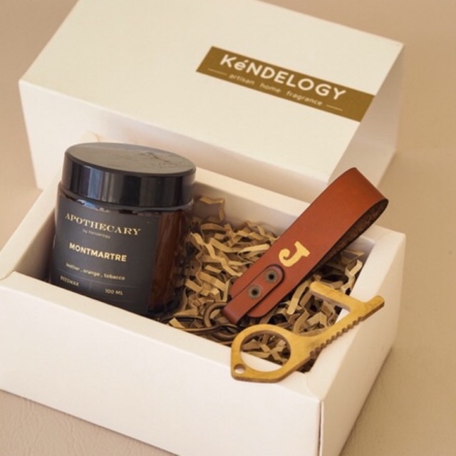 

GIFTBOX FOR HIM Kendelogy Apothecary Leather Key Ring | hampers | custom gift
