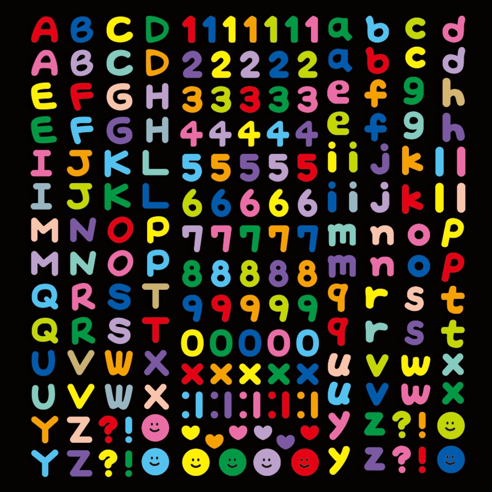 Nomor warna Inggris alphabet stiker Korean journal bahan TK literasi in Jurnal stiker Xiao Zhang